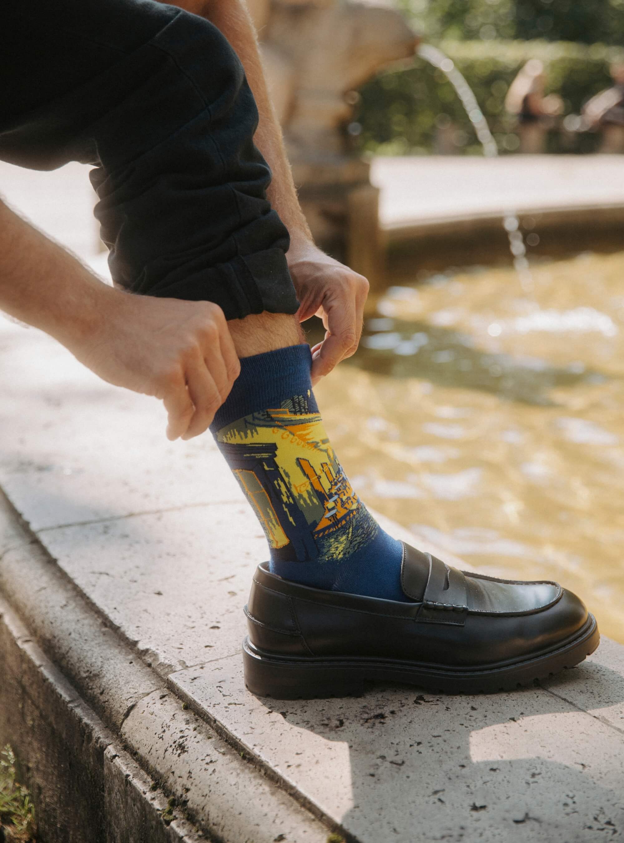 Terrasse du café le soir