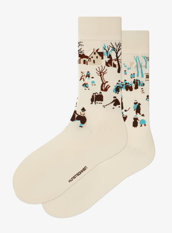 Paysage d'hiver avec patineurs