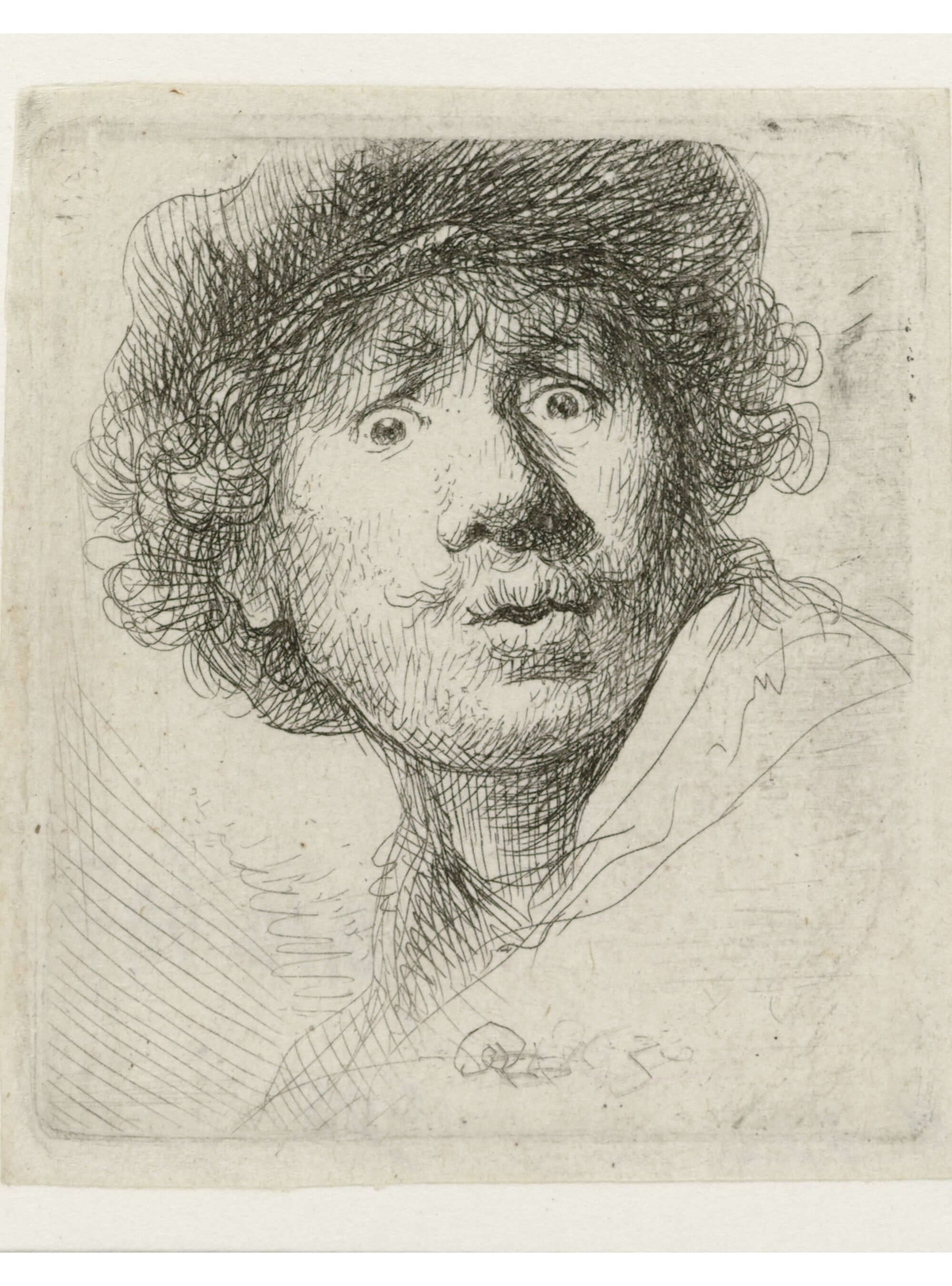 Self-Portrait in a Cap, Open-Mouthed