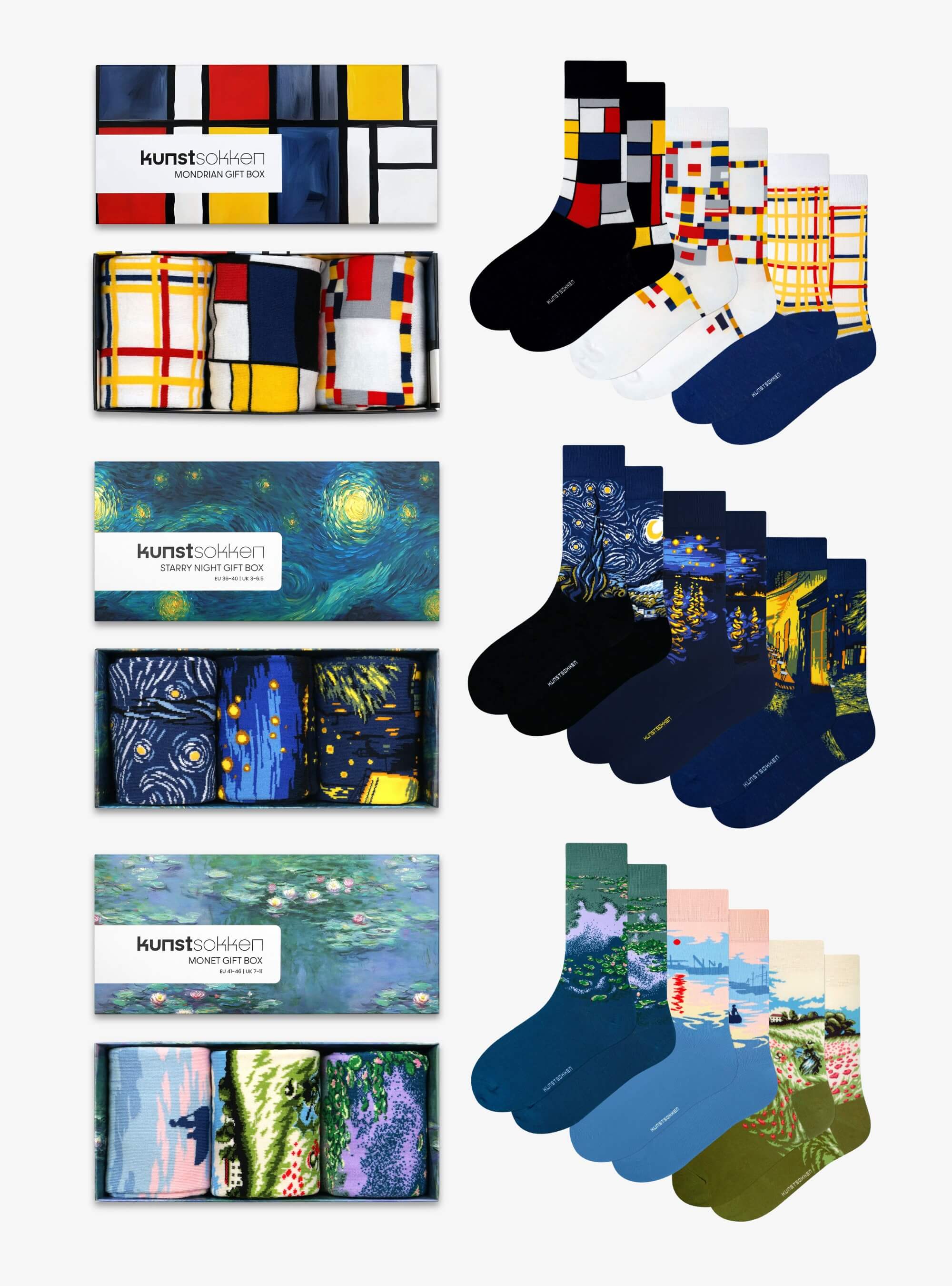 Bundle Cadeau Ultime : Mondrian, Van Gogh & Monet