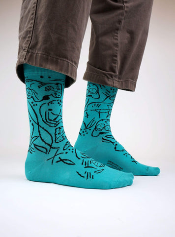 Statuette d'Hippopotame Debout – Turquoise