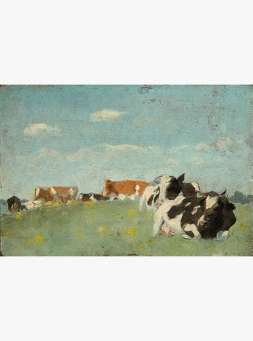 Jan Voerman sr. – Vaches au repos sur l'IJssel