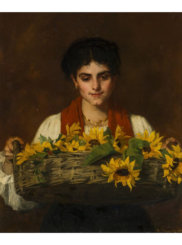 Thérèse Schwartze - Woman with Sunflowers