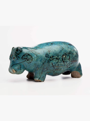 Statuette d'Hippopotame Debout – Noir