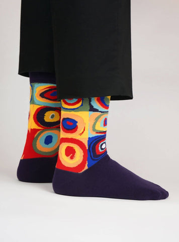 Étude de couleurs, carrés avec cercles concentriques