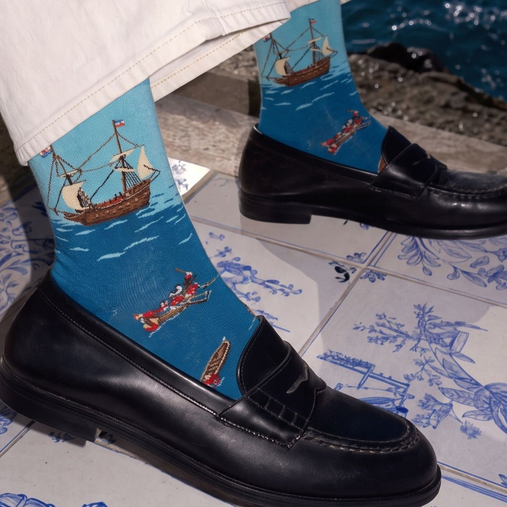 De Slag bij Gibraltar sokken gedragen bij loafers – pasvorm en comfort