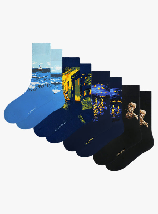 Van Gogh's Nacht & Zee 4-Pack - 4 paar kunstsokken